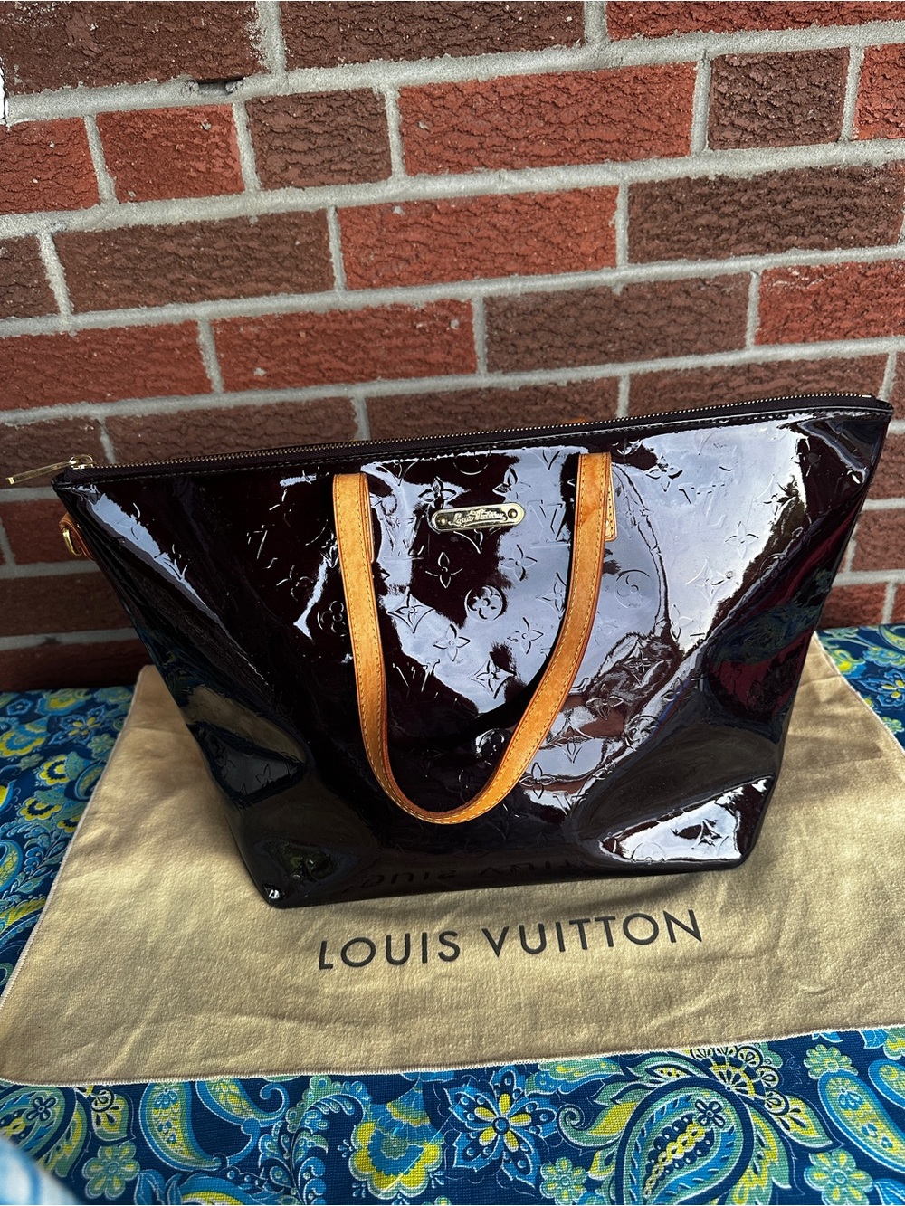 Louis Vuitton Vernis Bellevue Tote Amarante Leather 2006